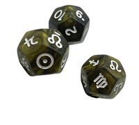 Set di 3 dadi scintillanti per oroscopi a 12 facce per costellazioni, proposte di fortuna e da tavolo, dadi da gioco per orientamento astrologico