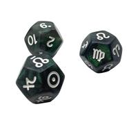 Set di 3 dadi scintillanti per oroscopi a 12 facce per costellazioni, proposte di fortuna e da tavolo, dadi da gioco per orientamento astrologico