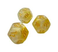 Set di 3 dadi scintillanti per oroscopi a 12 facce per costellazioni, proposte di fortuna e da tavolo, dadi da gioco per orientamento astrologico