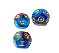 Set di 3 dadi scintillanti per oroscopi a 12 facce per costellazioni, racconti della fortuna e giochi da tavolo Divinazione astrologica set di dadi