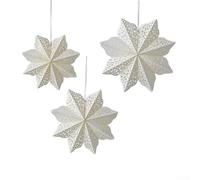 Set di 3 decorazioni fai da te a forma di fiocco di neve, con origami per uso stagionale in case, feste e vetrine per arricchire l'atmosfera delle vacanze (C)