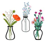 Set di 3 decorazioni murali con fiori in metallo per lo stile rustico della fattoria Perfetti come decorazioni murali per il bagno o la sala da pranzo decorazioni floreali colorate