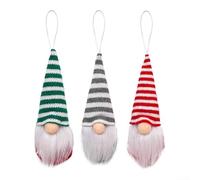 Set di 3 decorazioni natalizie a forma di gnomo senza volto, in morbido feltro, da appendere, per albero di Natale, camino, rami e finestre, aggiungono calore e fascino festivo alla casa delle vacanze