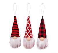 Set di 3 decorazioni natalizie a forma di gnomo senza volto, in morbido feltro, da appendere, per albero di Natale, camino, rami e finestre, aggiungono calore e fascino festivo alla casa delle vacanze