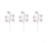 Set di 3 decorazioni natalizie a forma di vite pelose con campane, progettate per essere posizionate su alberi, ringhiere, caminetti e tavoli stagionali (bianco)
