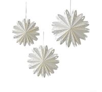 Set di 3 decorazioni natalizie da appendere, colore bianco, 3D, con fiocco di neve, in carta, per decorazioni stagionali per la casa, feste e spazi per eventi, con stili di design unici (fiocco di