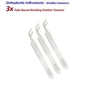 Set di 3 Dental Ortodonzia Pinzette Tube Buccal Bonding Fixation Bracket tweezer