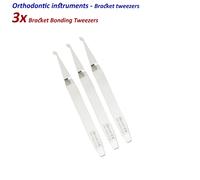 Set di 3 Dentale Ortodonzia Pinzette bracket bonding Ortho Laboratory Tweezers