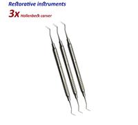 Set di 3 Dentale Restorative MODELLATORE AMALGAMA HOLLENBACK Modeling Wax Carver