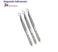 Set di 3 Dentale Strumenti Diagnostica Pinzette Meriam Cotton & Dressing pliers