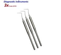 Set di 3 Dentale Strumenti Diagnostica Sonde CPITN Periodontal Tooth Pick Probe
