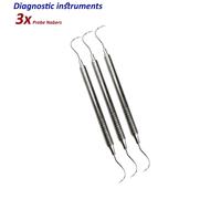 Set di 3 Dentale Strumenti Diagnostica Sonde Nabers Pocket Depth Marking Probes
