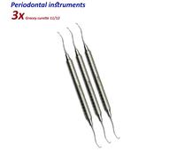 Set di 3 Dentale Strumenti Parodontale Gracey Curette 11/12 hygienist scaler Lab