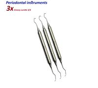 Set di 3 Dentale Strumenti Parodontale Gracey Curette 3/4 scaling & root planing