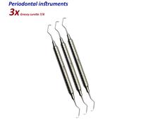 Set di 3 Dentale Strumenti Parodontale Gracey Curette 7/8 root planing curettes