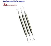 Set di 3 Dentale Strumenti Parodontale Gracey Curette 9/10 hygiene root planing