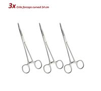 Set di 3 Dentale Strumenti Pinze Crile curva 14 cm hemostatic locking forceps