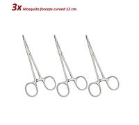 Set di 3 Dentale Strumenti Pinze Mosquito curva 12 cm Micro Halsted forceps