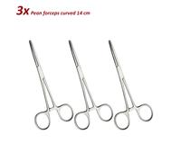 Set di 3 Dentale Strumenti Pinze Pean curva 14 cm hemostatic locking forceps