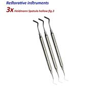 Set di 3 Dentale STRUMENTI Restorative Spatole Heidemann fig. 3 Amalgam filling