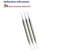 Set di 3 Dentale STRUMENTI Restorative Spoon Escavatore fig. 17 Carious Remover