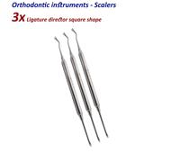 Set Di 3 Dentista Ortodontiche Legatura Direttore Ablatore Quadrato & Ripiegando