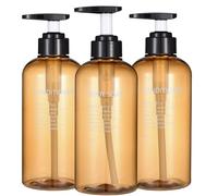 Set di 3 dispenser di sapone ricaricabili da 500 ml, adatti per shampoo, gel doccia, sapone per le mani e detersivi, con guarnizione a prova di perdite (marrone)