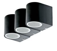 Set di 3 downlight illuminazione da parete per esterni faretti da giardino lampade per facciate ALU nero IP44 spot