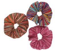 Set di 3 elastici per capelli Nepal in cotone biologico, ecologici | Elastico colorato in 100% cotone, unico, ideale per capelli, sostenibile, perfetto utilizzo dei residui di tessuto.