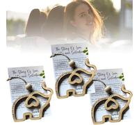 Set di 3 elefanti 'amicizia da appendere in legno con carta di storia e decorazioni di elefante per donne, tribù, regali di amicizia, confezione da 3