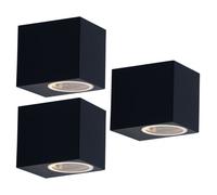 Set di 3 faretti da esterno faretti down spot illuminazione di facciata nero ALU applique da terrazza