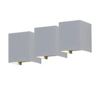 Set di 3 faretti da parete a LED lampade ad effetto facciata luci ad ala orientabili
