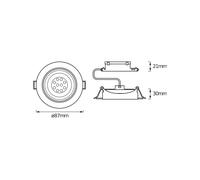 OSRAM Set faretti a incasso dimmerabili in continuo con interruttore a parete, bianco in alluminio, con modulo LED integrato e driver, protezione IP20 per interni e controsoffitti