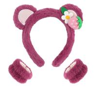 Set di 3 fasce da polso rosa per lavare le orecchie e il viso, morbidi ed elastici, per spa, fascia da polso da donna (rosa-3)