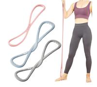 Set di 3 fasce di resistenza a forma di 8, per stretching braccia e spalle, rinforzo schiena, yoga, pilates, attrezzature per allenamento per donne e uomini, corda elastica con 8 parole per