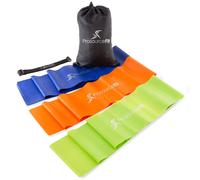 Set di 3 fasce di resistenza piatte ProsourceFit Therapy (6 ciascuna, extra lunghe) per stretching, Pilates e riabilitazione con ancoraggio alla porta