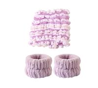 Set di 3 fasce elastiche per capelli, larghe, per spa, stile semplice, per la cura della pelle, lavaggio del viso, donne e ragazze, colore: viola