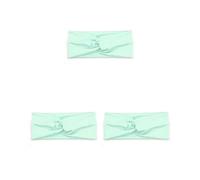 Set di 3 fasce per capelli all'uncinetto con stampa leopardata, fascia per il sudore, ad alta elasticità, accessori per lo styling dei capelli per lo sport, verde menta