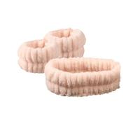 Set di 3 fasce per il lavaggio del viso e le mani, in flanella, 12 colori, antiscivolo, assorbenti, unisex, per trucco viso, spa, yoga, capelli (rosa chiaro)