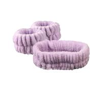 Set di 3 fasce per il lavaggio del viso in flanella, 12 colori, antiscivolo, assorbenti, unisex, per trucco viso, spa, yoga, supporto per il polso (viola)