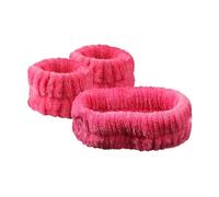 Set di 3 fasce per il lavaggio del viso in flanella, 12 colori, antiscivolo, assorbenti, unisex, per trucco viso, spa, yoga, supporto da polso (rosso rosa)