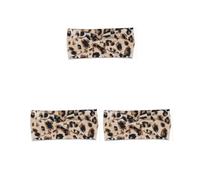 Set di 3 fasce sportive all'uncinetto fascia elastica per il sudore ad alta elasticità accessori per lo styling dei capelli per lo sport corsa leopardata stampa 5