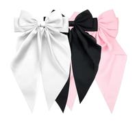 Set di 3 fermagli per capelli alla moda in tessuto con fiocco grande per donne e ragazze, per feste di fine anno, acconciature, fiocchi in tessuto morbido per ragazze