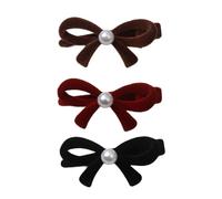 Set di 3 fermagli per capelli con fiocco francese, perle e fiocco per capelli, eleganti impugnature per capelli per ragazza, nodi a farfalla, gioielli con clip a coccodrillo