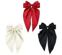Set di 3 fermagli per capelli con fiocco oversize, in tessuto morbido, adatti per ragazze, donne, occasioni speciali, look quotidiano, Misura unica, come descritto, come descritto