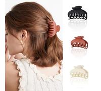 Set di 3 fermagli per capelli, grandi, a forma di squalo, finitura opaca, accessori per capelli per lo styling quotidiano, lavoro, viaggi a casa (doppia fila opaca)