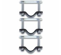 Set di 3 fissaggi per cestini in vimini/plastica in acciaio inossidabile Basil Gris