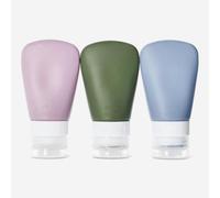 Set di 3 Flaconi da Viaggio in Silicone, 60 ml, Colori Pastello, con Sacchetto Trasparente 14,5 x 16,5 x 4 cm