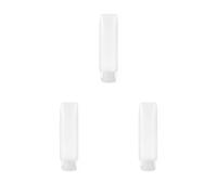 Set di 3 flaconi da viaggio per gel doccia e dentifricio, riutilizzabili, a prova di perdite, dispenser comprimibile, accessori per tubi, 50 ml, trasparenti
