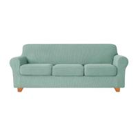 Set di 3 fodere per divano elasticizzate, per divano a 2 posti, con 2 cuscini separati, in spandex (verde menta, 3 posti)